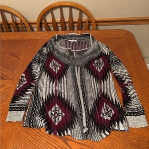 Chic Women's Cardigan with Geometric Pattern